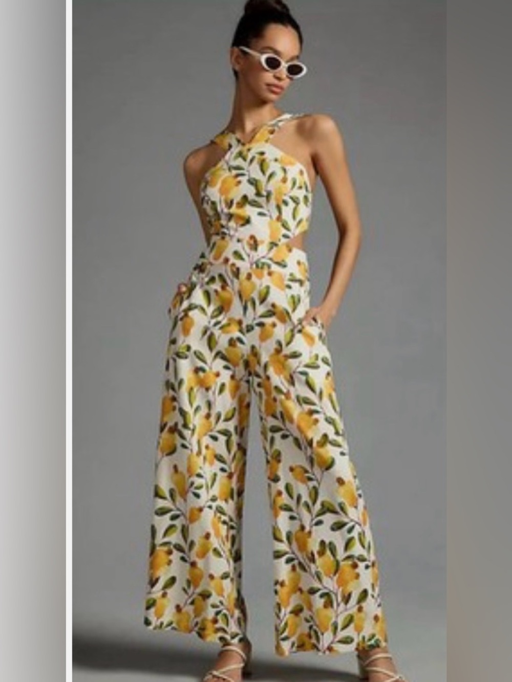 Farm Rio pear halter jumpsuit